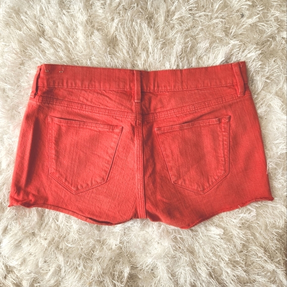 MADEWELL Low-Rise Red Denim Shorts, Size 25 - Picture 2 of 8